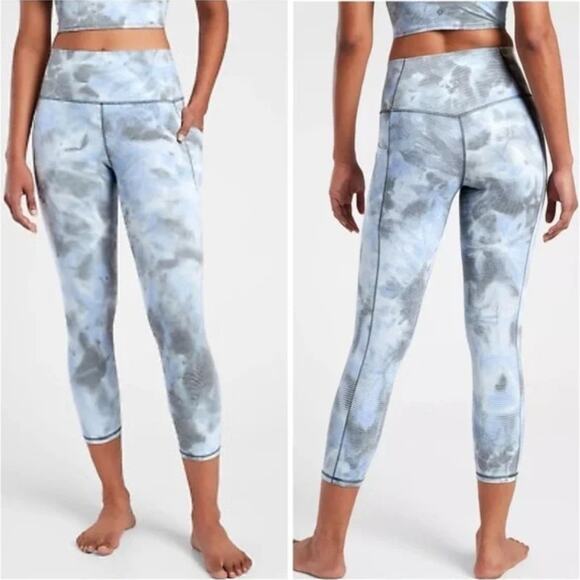 Salutation Stash Pocket ll Capri‎ Blue Gray Print Size M - Picture 1 of 8